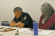 Jacksboro Police Chief Scott Haynes explains the newly implemented program where JPD pays for someone to attend police academy and then become an officer in the city for a time. Photo/Brian Smith