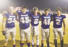 Bryson seniors were honored during a Senior Night ceremony Friday, Nov. 3. The Cowboys won their game with Baird 64-14 and will play Friday, Nov. 10 against Union Hill in Sadler. Photo/Brian Smith
