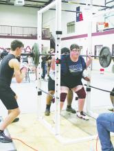 A Perrin lifter competes Thursday, Jan. 19 in the Millsap Invitational Powerlifting Meet. Photo/Brian Smith