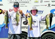 Jacksboro High School anglers Braxton Crunk and Pacus Wilbur competed May 18-19 at the THSBA State Championship at Lake Palestine. The pair ended the day with six fish, totaling 14.07 pounds, putting them in 75th place out of 116 teams. Courtesy photo