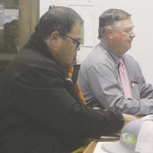 Precinct 2 Commissioner Kenny Salazar, foreground, died Wednesday, Feb. 19 at the age of 57. File photo