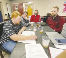 Jake Holmes gives a presentation to the Perrin-Whitt CISD board as part of a Thursday, Jan. 16 meeting. A facilities planning committee is recommending a $25,450,500 bond issue be called for by the board. Photo/Brian Smith