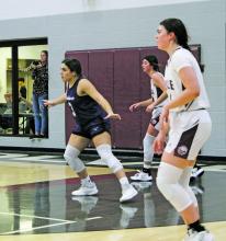 Landrie Valenzuela (3) keeps the lane clear for the Tigerettes during a recent game. Jacksboro lost to City View and beat Vernon in district play. Photo/Brian Smith