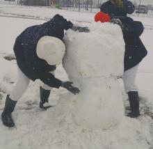 John R. Lindsey State Jail inmates were able to take time to build a snowman during the recent inclement winter weather. Law enforcement agencies reported few accidents and no fatalities.