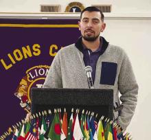 Jacksboro High School Tigers basketball coach Alex Rodriguez speaks to Lions Club members during the Wednesday, Jan. 8 meeting. Rodriguez said the team is having a good season so far. Photo/Brian Smith