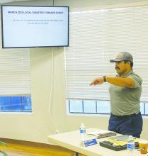   Code Enforcement Officer Diego Flores talk about what he has been doing since taking over the position recently during a city council meeting Sept. 26 Flores gave updates on tornado debris and junked vehicles. Photo/Brian Smith