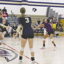 Junior libero Erika Hernandez bumps the ball back for a return. Perrin faced Alvord in a non-district match Thursday, Sept. 29 and lost in four games. The girls return to action Thursday versus Woodson. Photo/Brian Smith