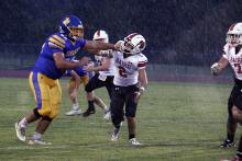 Ben Bennett runs up field to block a defender in the Cowboys game. Bennett has proven to be a valuable hybrid player for Bryson as both a blocker and pass catcher. Archive photo