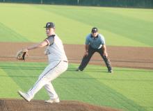 Joseph Welch gets into his windup during Perrin’s loss to Gordon Thursday, May 22 in game one of the Region II-A Final series. The two teams will finish the series Saturday, May 24 at Weatherford High. Photo/Brian Smith
