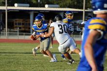 The Bryson cowboys take the field offensively. The team lost their opener to the Garden City Bearkats 32-24. JHG file photo