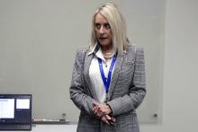 Faith Community Hospital Chief Financial Officer Kim Lee presents the fiscal year 2025-2026 budget, adopted by Jack County board members Thursday, Sept. 25. Photo/Ashley Anderson