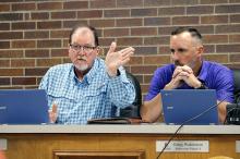Jacksboro City Council member Joel Hood (left) says he doesn’t feel obligated to pay sheriff’s deputy salaries for dedicated police coverage inside city limits. The city received an invoice from the sheriff’s office in June which they have not paid. Photo/Ashley Anderson