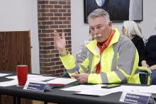 Jacksboro City Manager Mike Smith reviews details of the request to deannex property along the northeast side of Lake Jacksboro. After months of discussions, the city council voted Monday, Jan. 12 to deannex the property. Photo/Ashley Anderson