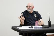 Jacksboro Police Chief Jerry Penny recommends on Monday, Jan. 12 the city purchase handguns to be issued to officers. The city enacted an ordinance Monday, Jan. 26 that required police officers to carry the same style and caliber of handgun to improve officer training while saving money on the purchase of ammunition. Photo/Ashley Anderson