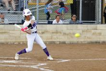 Lainey Cornish swings at a ball in one of the Tigerettes’ previous matchups. Jacksboro played a double header Monday, March 9 against Vernon and swept them in dominant fashion, putting up 45 hits. Photo/Ashley Anderson