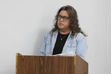 Jack County Deputy Chief Appraiser Nichole Rose speaks at Jacksboro’s city council meeting Monday, March 9. The appraisal district is asking all local taxing entities to approve a resolution authorizing JCAD to purchase a building in a new location as its current building was met with costly repairs. Photo/Ashley Anderson