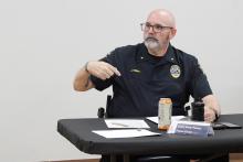 Jacksboro Police Chief Jerry Penny outlines details of the newly implemented Take Me Home program, designed to help missing individuals with cognitive, developmental or neurological conditions return home quickly and safely. The free, voluntary program is open to Jacksboro residents with plans for future expansion in Jack County. Photo/Ashley Anderson