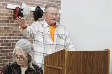 Jacksboro property owner Rod Heltzel speaks to city council members Monday, Dec. 8, pointing to the city’s “wanton disregard” related to the McCombs Street paving project. Heltzel and two other parties filed lawsuits against the city and City Manager Mike Smith for damages caused by stormwater pooling on their properties. Photo/Ashley Anderson