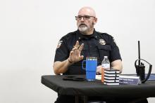 Jacksboro Police Chief Jerry Penny speaks at a city council meeting Monday, Dec. 8. The city approved an interlocal agreement with Jacksboro and Graham where members of Graham Police Department who are trained as field training officers will provide training to JPD officers. Photo/Ashley Anderson