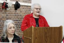 Gladys Johnson Ritchie Public Library Executive Director Lanora Joslin asks Jacksboro City Council to consider its obligations to the library, seeking additional funding from the city. Photo/Ashley Anderson