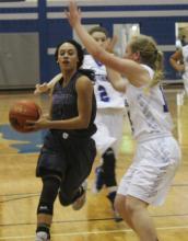 Maples, with ball,  had 14 points for Jacksboro in Friday's win