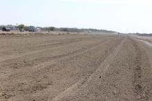 The Jacksboro Municipal Airport runway is milled and nearly ready for stabalizing. The airport pavement is being improved through a grant from the Texas Department of Transportation.