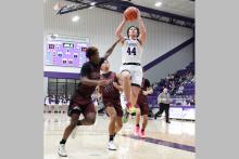 Hoytt Wesson drives to the basket for a layup in one of the Tigers’ previous matchups. Wesson scored 13 points in the Tigers’ 52-49 win Thursday, Jan. 22. Photo/Ashley Anderson