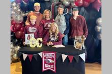 Hayden Walker and her family pose after Walker signs to play for the Oklahoma Christian Eagles, continuing her athletic career into college. Walker said this was a life-long dream of hers and she was finally accomplishing it after years of hard work and dedication to the sport of basketball. A celebration was held for Walker on Sunday, Jan. 11. Contributed photo